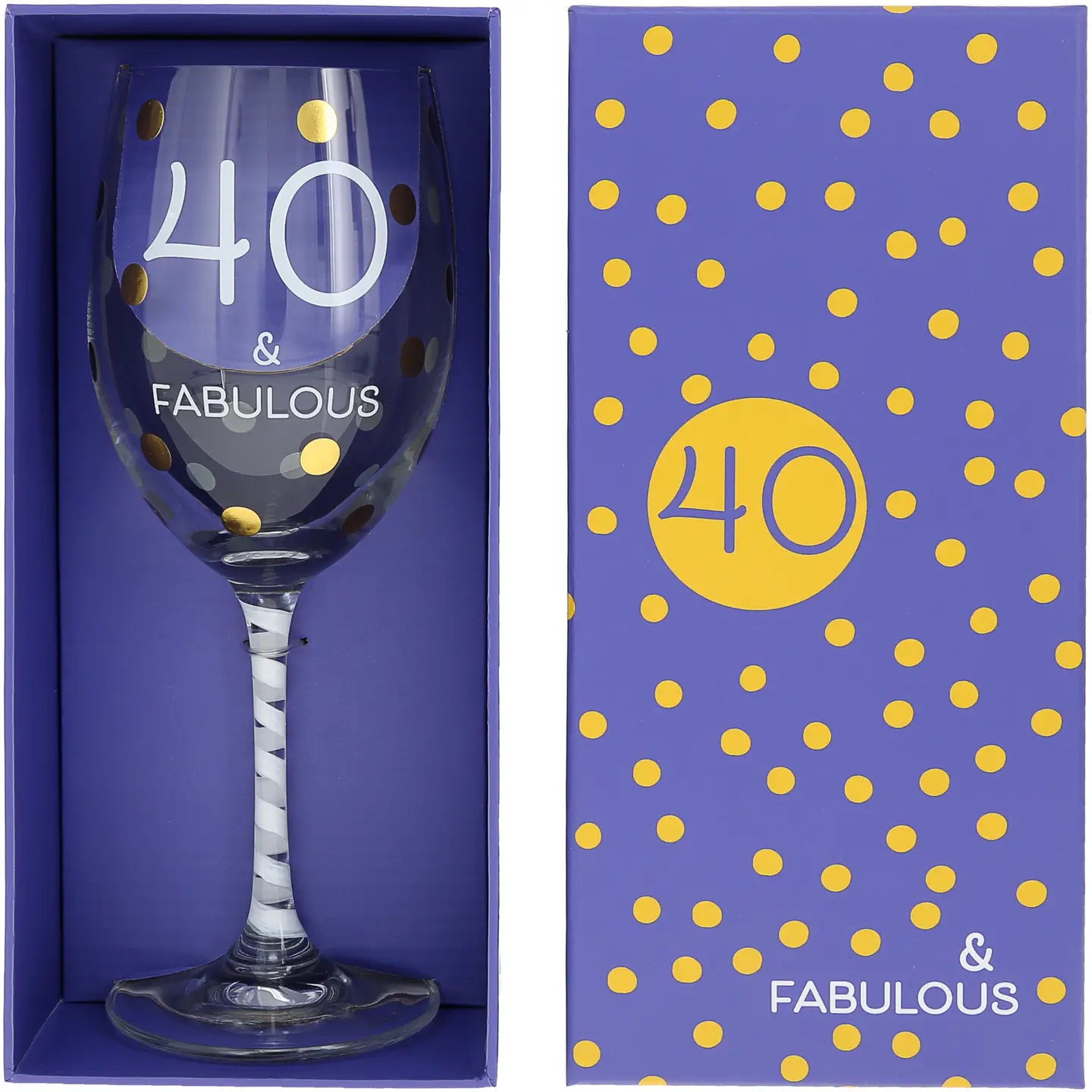 40th Birthday Wine Glass